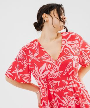 Robe fluide à motifs fleuris femme grande taille vue2 - GEMO 4G GT - GEMO