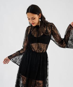 Blouse manches longues en dentelle transparente femme vue3 - GEMO(FEMME PAP) - GEMO