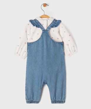 Ensemble 2 pièces salopette en jean + body manches longues col Claudine bébé fille vue6 - LULUCASTAGNETTE - GEMO
