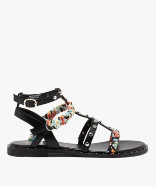 Sandales femme à talon plat brides à clous originales vue1 - GEMO (CASUAL) - GEMO