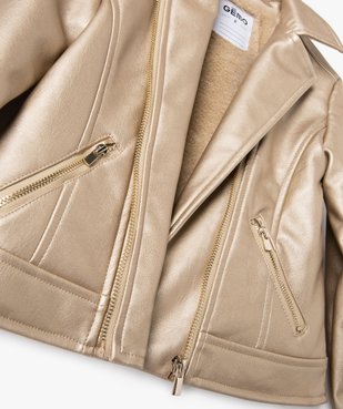 Blouson biker en cuir imitation fille vue5 - GEMO (ENFANT) - GEMO