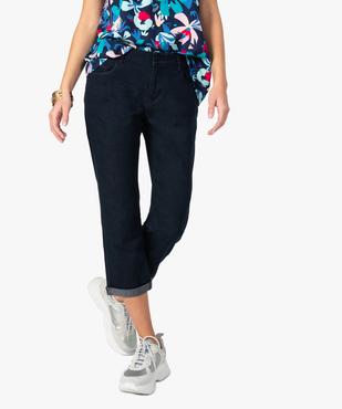 Pantacourt femme en stretch coupe droite à revers cousus vue1 - GEMO(FEMME PAP) - GEMO