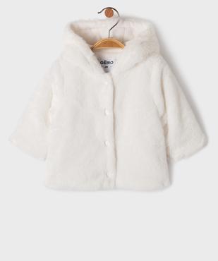 Veste à capuche en fourrure imitation doublée velours bébé vue1 - GEMO(BB COUCHE) - GEMO