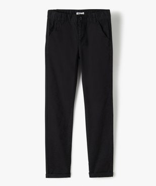 Pantalon garçon chino uni à revers vue1 - GEMO 4G GARCON - GEMO