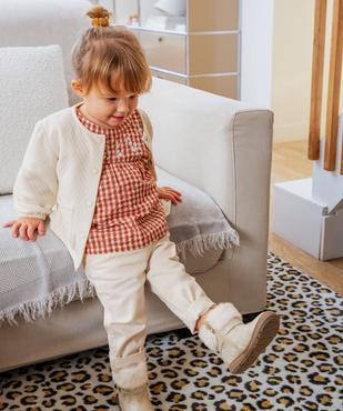 Blouse à motif vichy en maille gaufrée bébé fille vue5 - GEMO(BEBE DEBT) - GEMO