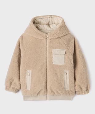 Sweat zippé à capuche réversible garçon vue1 - GEMO (ENFANT) - GEMO
