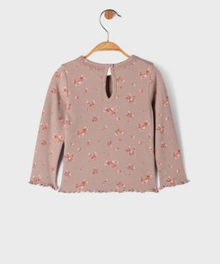 Tee-shirt manches longues avec finitions froncées bébé fille vue3 - GEMO 4G BEBE - GEMO