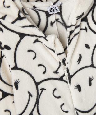 Combinaison pyjama à capuche en maille douillette fille -  Smiley World vue2 - SMILEY WORLD - GEMO