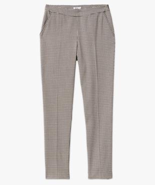 Pantalon cigarette à motif pied-de-poule à plis femme vue4 - GEMO(FEMME PAP) - GEMO