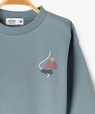 Sweat en molleton doux à grand motif au dos garçon vue3 - GEMO 4G BEBE - GEMO