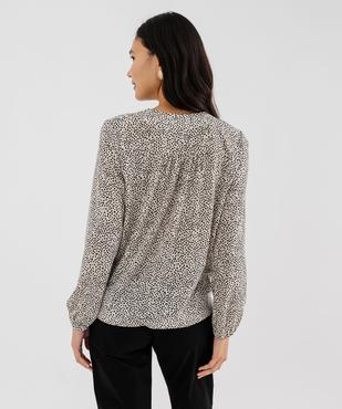 Tee-shirt manches longues imprimé col V fantaisie femme vue3 - GEMO 4G FEMME - GEMO