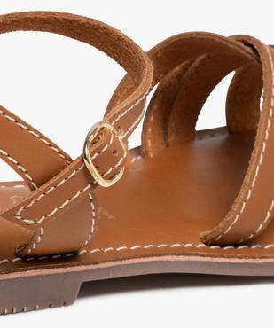 Sandales femme plates à brides unies en cuir - Tanéo vue6 - TANEO - GEMO
