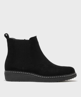 Boots en suédine avec doublure chaude et élastique latéral femme - G'flex vue1 - G'FLEX - GEMO