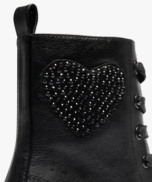 Bottines fille à semelle crantée détail coeur en strass vue6 - LOVELY WINGS GEMO FOR GOOD - GEMO