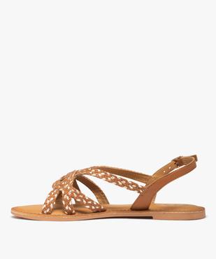 Sandales femme à brides tressées métallisées – Tanéo vue3 - TANEO - GEMO