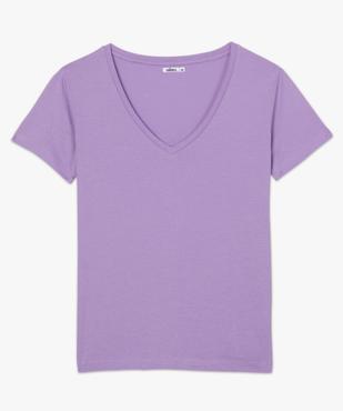 Tee-shirt femme à col V et manches courtes vue4 - GEMO(FEMME PAP) - GEMO