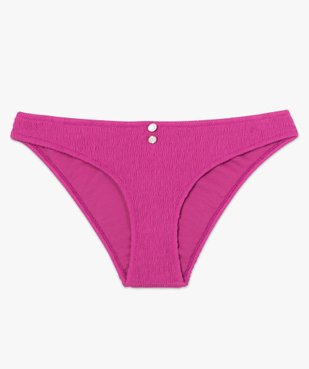 Bas de maillot de bain femme forme slip en maille gaufrée vue4 - GEMO (PLAGE) - GEMO