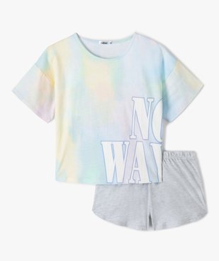 Pyjashort fille 2 pièces effet tie and dye vue1 - GEMO (JUNIOR) - GEMO