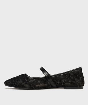 Ballerine à bout carré et bride en tulle brodé femme - Follow Me vue3 - FOLLOW ME - GEMO