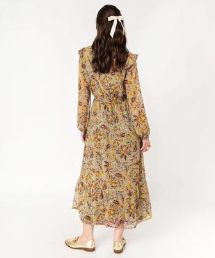 Robe longue en voile à motifs fleuris femme vue4 - GEMO(FEMME PAP) - GEMO
