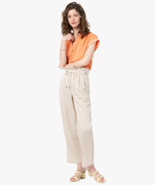 Pantalon femme en Lyocell avec ceinture en corde vue5 - GEMO 4G FEMME - GEMO