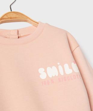 Sweat molletonné avec motifs bébé fille vue2 - GEMO 4G BEBE - GEMO