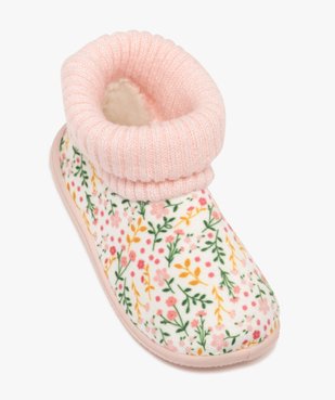 Chaussons bébé fille boots à col chaussette motif fleuri vue5 - GEMO 4G BEBE - GEMO