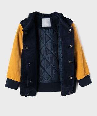 Blouson bicolore en velours côtelé garçon - LuluCastagnette vue2 - LULU CASTAGNETTE GEMO FOR GOOD - GEMO