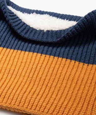 Echarpe snood bicolore doublée sherpa garçon vue2 - GEMO (ENFANT) - GEMO