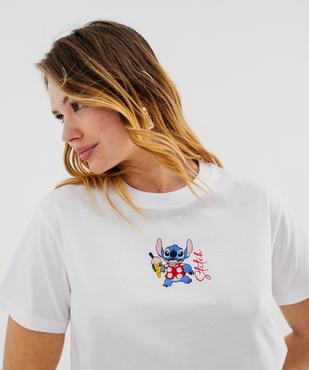 Tee-shirt manches courtes imprimé devant et dos femme - Stitch vue1 - LILO & STITCH - GEMO
