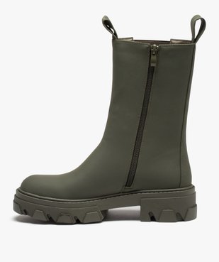 Boots femme Chelsea unies à semelle épaisse et crantée vue3 - GEMO (CASUAL) - GEMO
