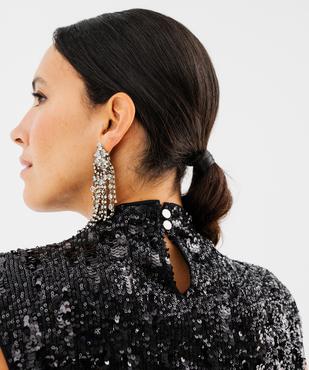 Débardeur à sequins col montant femme vue3 - GEMO(FEMME PAP) - GEMO