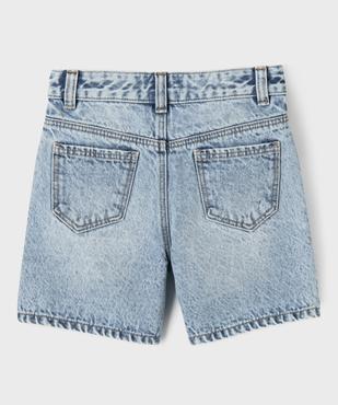 Short en jean délavé bleached fille vue3 - GEMO 4G FILLE - GEMO