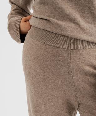 Pantalon large en maille avec taille élastique femme grande taille vue2 - GEMO (G TAILLE) - GEMO