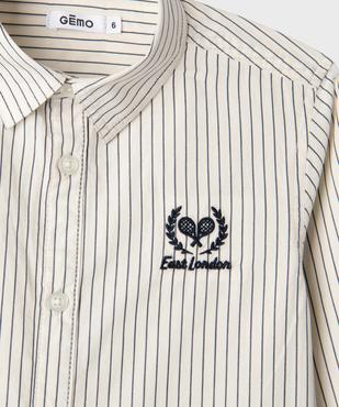 Chemise à rayures avec motif brodé poitrine garçon vue2 - GEMO (ENFANT) - GEMO