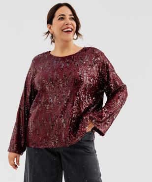 Blouse à sequins femme grande taille vue1 - GEMO (G TAILLE) - GEMO