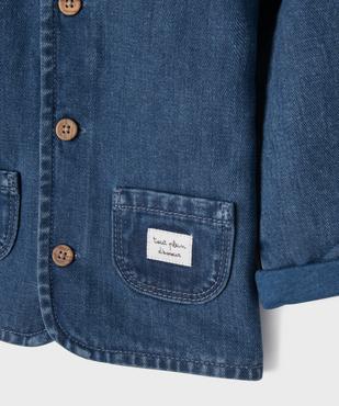 Veste en jean doublée jersey à col rond bébé fille vue2 - GEMO 4G BEBE - GEMO
