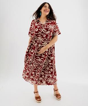 Robe longue imprimée avec col chemise femme grande taille vue4 - GEMO 4G GT - GEMO