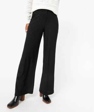 Pantalon large en maille texturée femme vue1 - GEMO(FEMME PAP) - GEMO