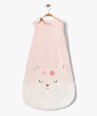 Gigoteuse en velours TOG 2,5 avec motif en maille peluche bébé fille vue1 - GEMO 4G BEBE - GEMO