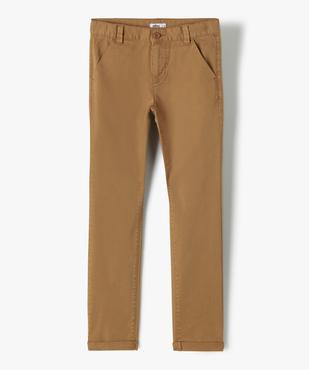 Pantalon garçon chino uni à revers vue2 - GEMO 4G GARCON - GEMO