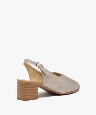 Sandales confort femme à talon dessus toile brillante vue4 - GEMO (CONFORT) - GEMO