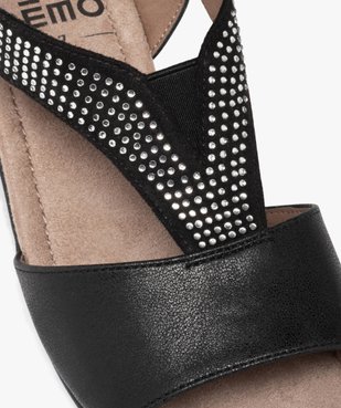 Sandales femme confort à talon et brides élastiques à strass vue6 - GEMO (CONFORT) - GEMO