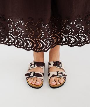 Mules à semelle intérieure cuir et motif pelage vache femme - Follow Me vue8 - FOLLOW ME - GEMO