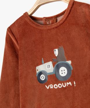 Pyjama 2 pièces en velours avec motifs tracteurs bébé garçon vue2 - GEMO 4G BEBE - GEMO