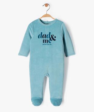 Pyjama bébé à pont-dos en velours avec message vue1 - PREMIER PRIX BY GEMO - GEMO