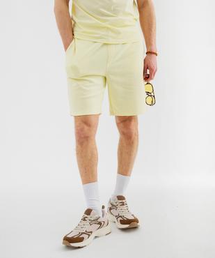 Bermuda en maille French Terry avec taille ajustable homme vue1 - GEMO 4G HOMME - GEMO