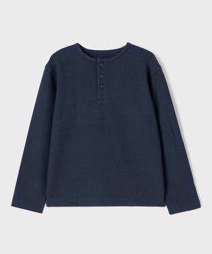 Tee-shirt manches longues en maille nid d’abeille garçon vue2 - GEMO 4G GARCON - GEMO