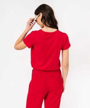 Tee-shirt à manches courtes avec inscription femme vue2 - GEMO(FEMME PAP) - GEMO