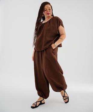 Pantalon ample et fluide style sarouel femme grande taille vue4 - GEMO 4G GT - GEMO